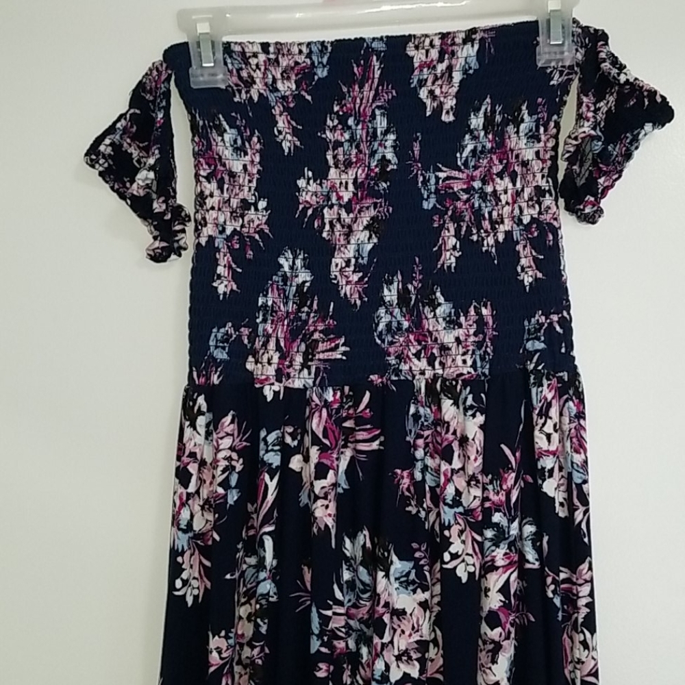 Long floral off the shoulder dress
